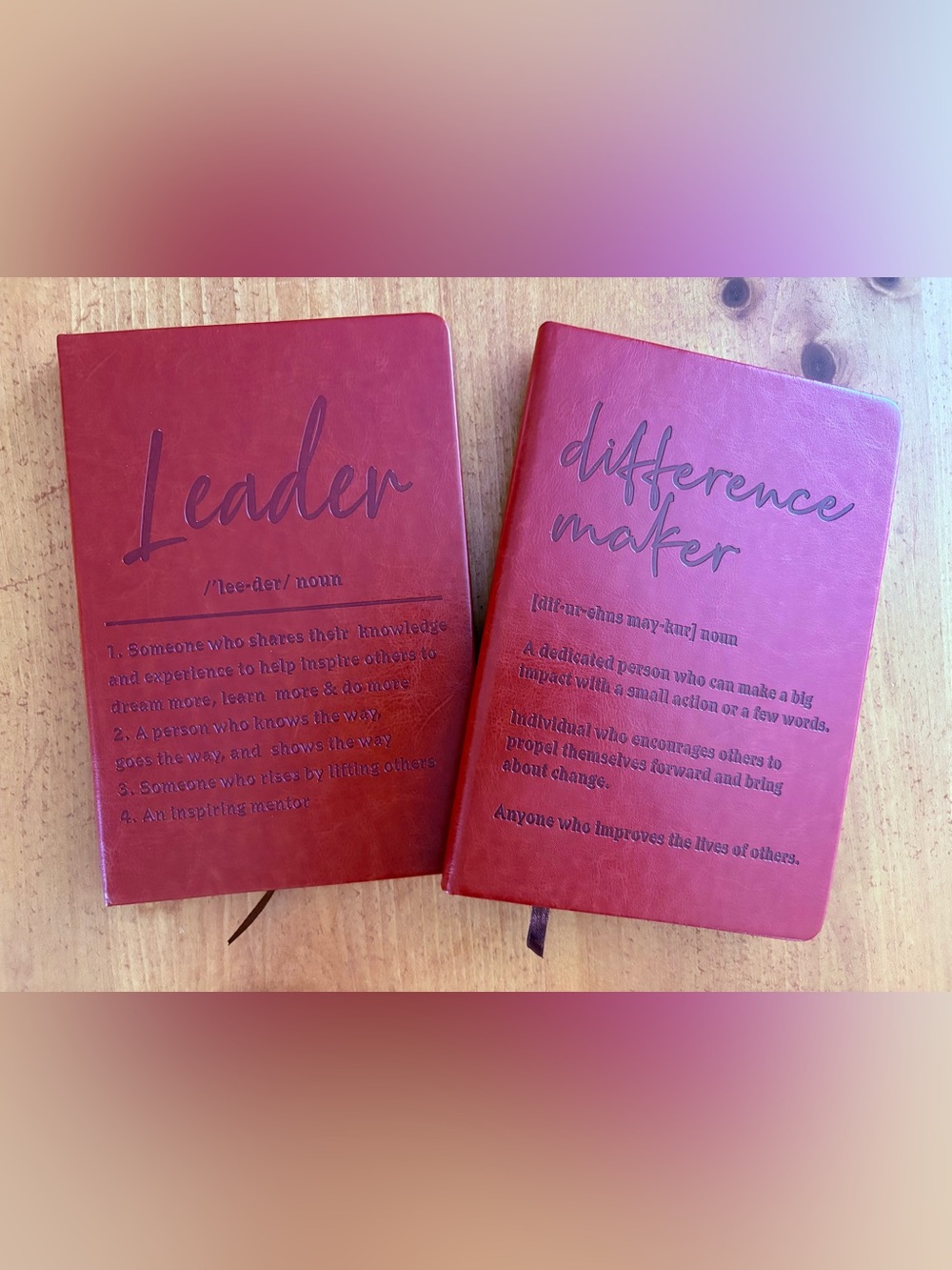 Source Unknown Red Leader & Difference Maker Hardcover Journals